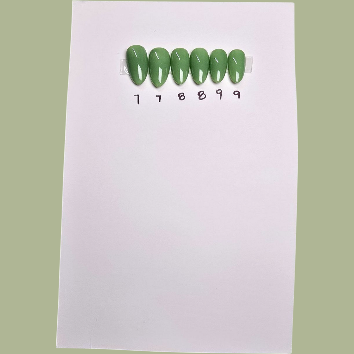 Greens #7 - XShort Almond - 20+ Nails