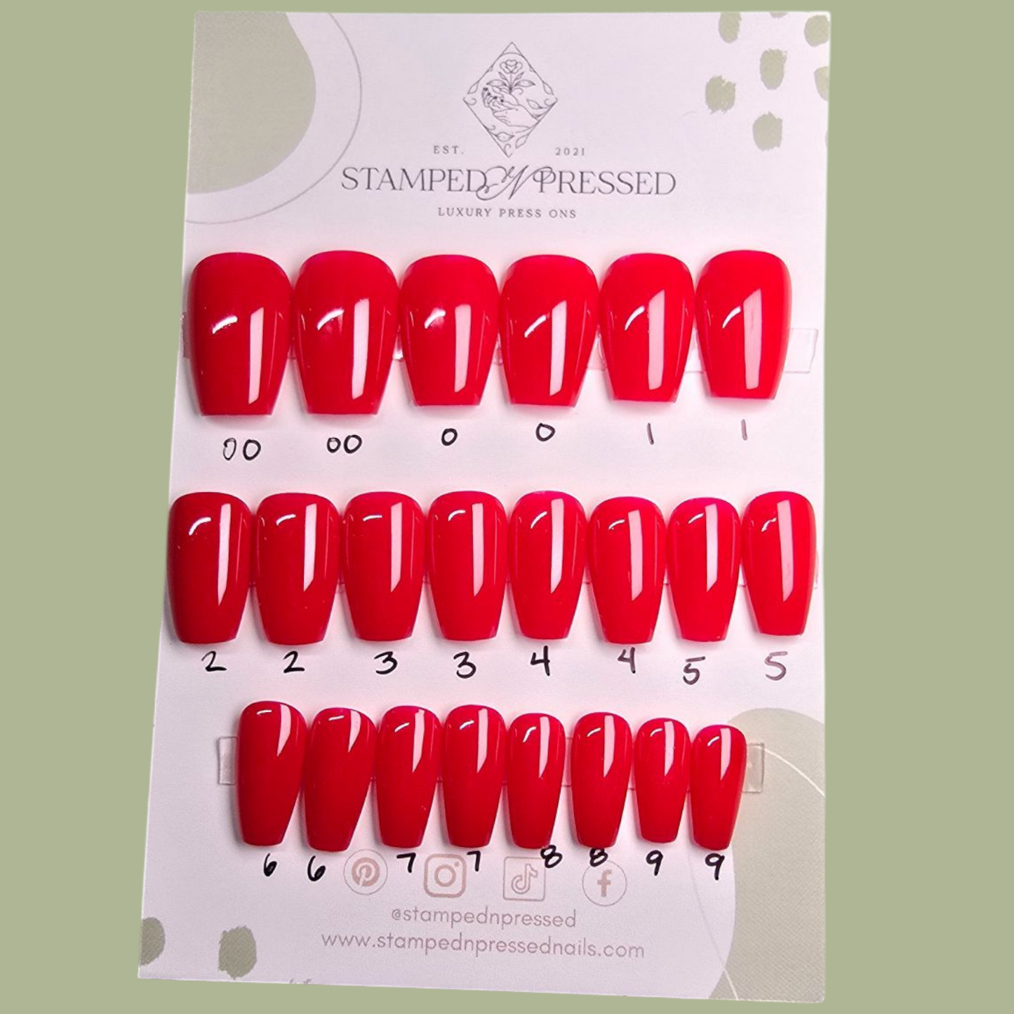 Reds/Pinks #2 - Short Coffin - 20+ Nails