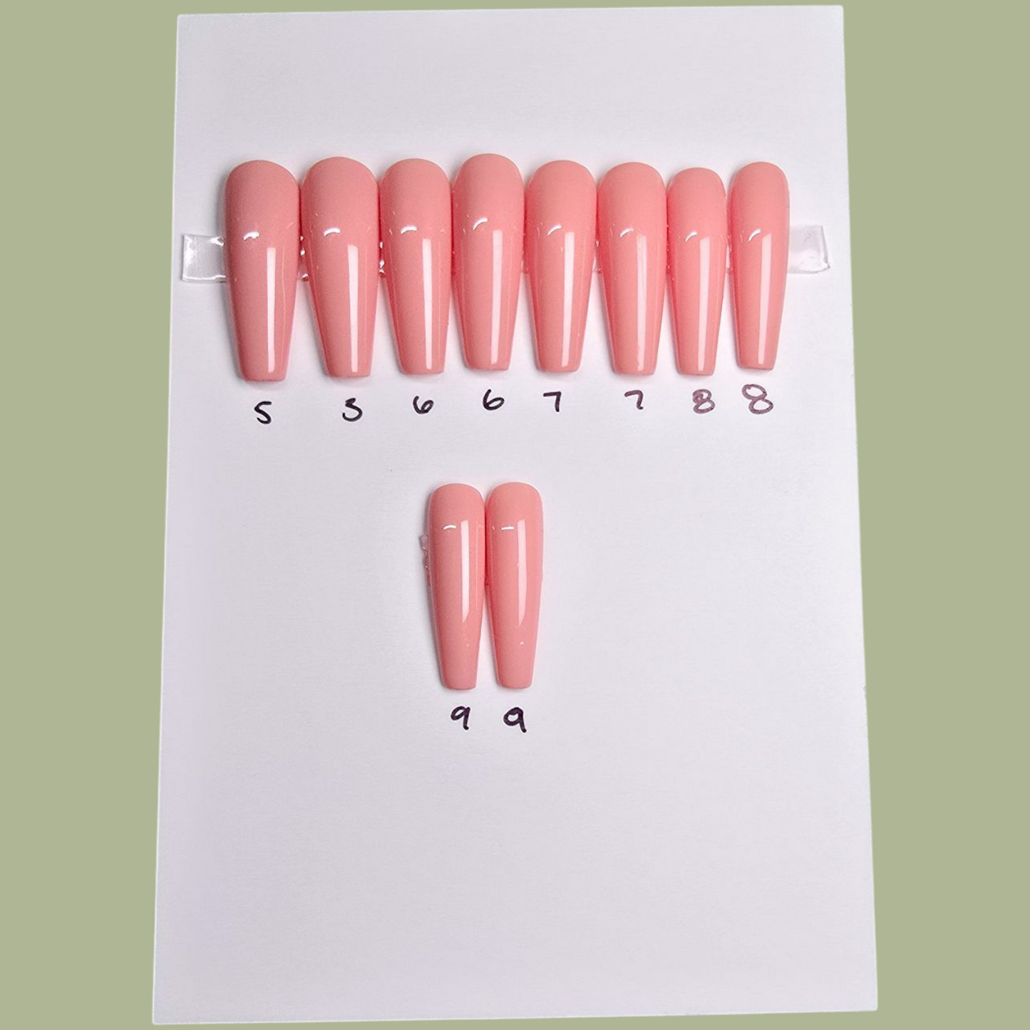 Basic - Sculpted Long Coffin - 20 Nails