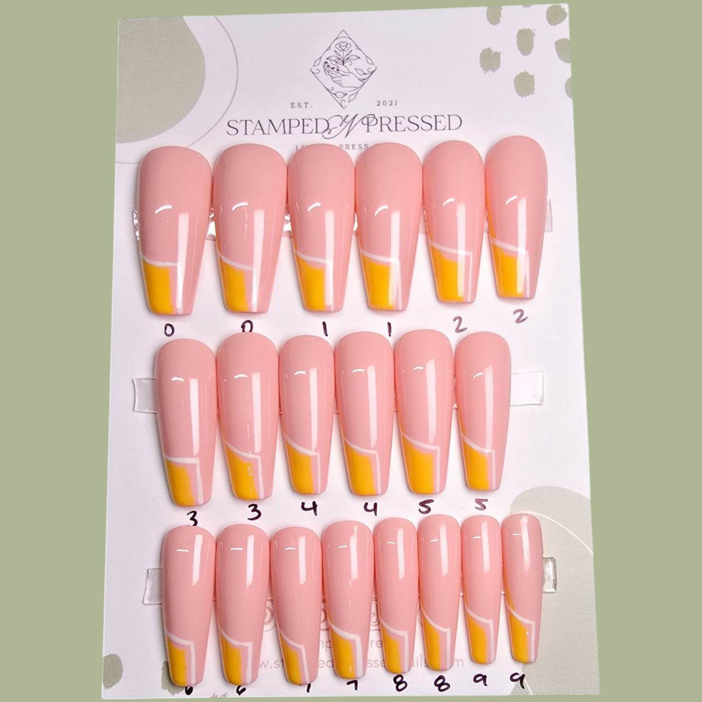 Mellow Yellow - Sculpted Long Coffin - 20 Nails