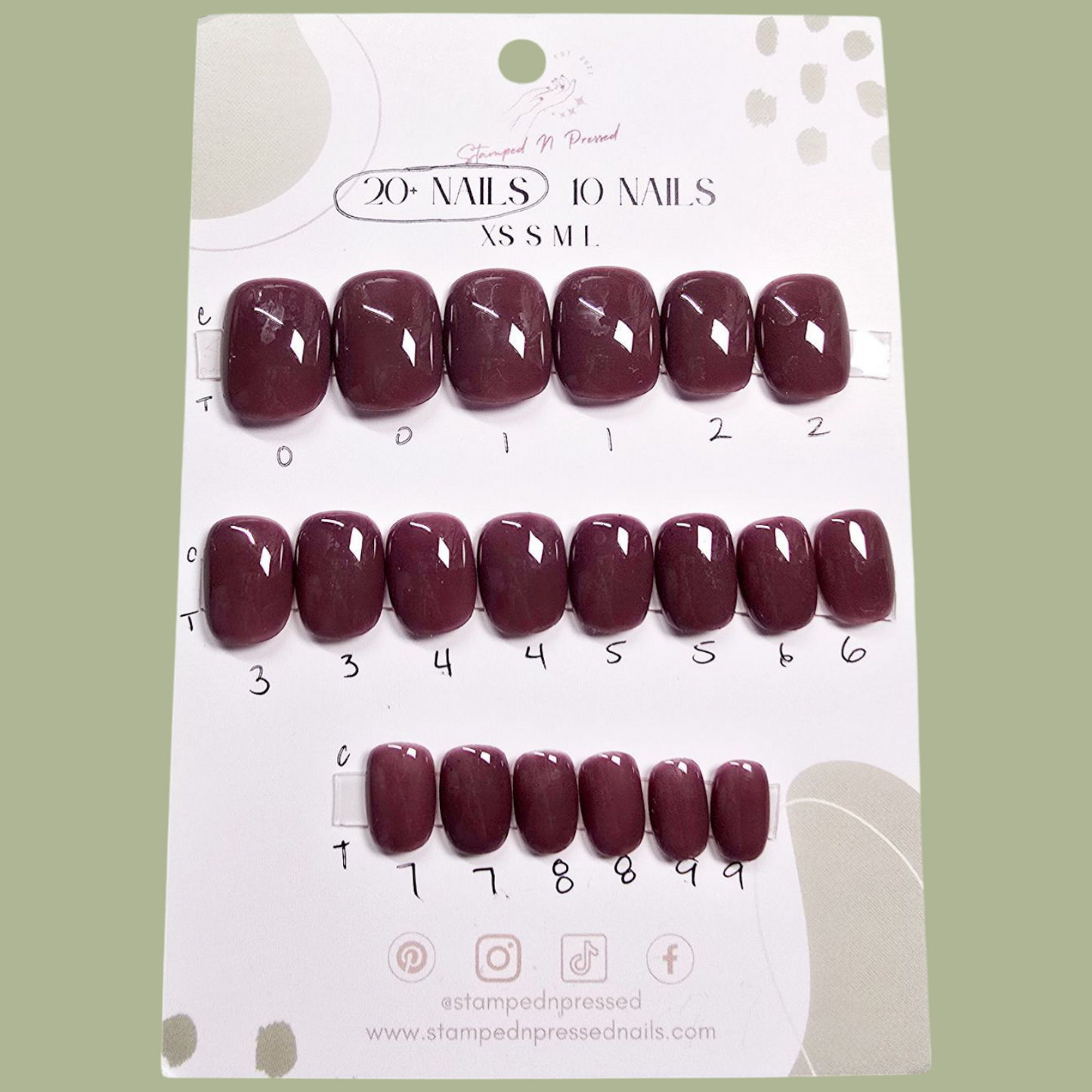 Browns #2 - XXShort Squoval - 20+ Nails