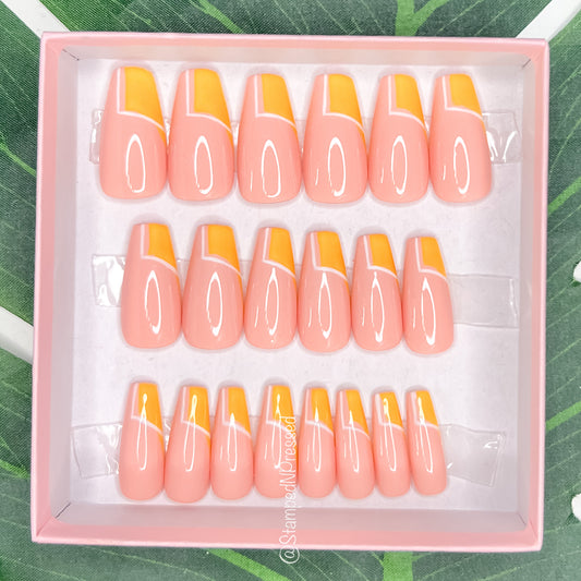 Mellow Yellow -Medium Coffin - 20 Nails